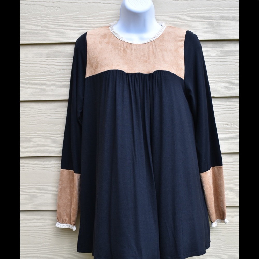 Black and brown top